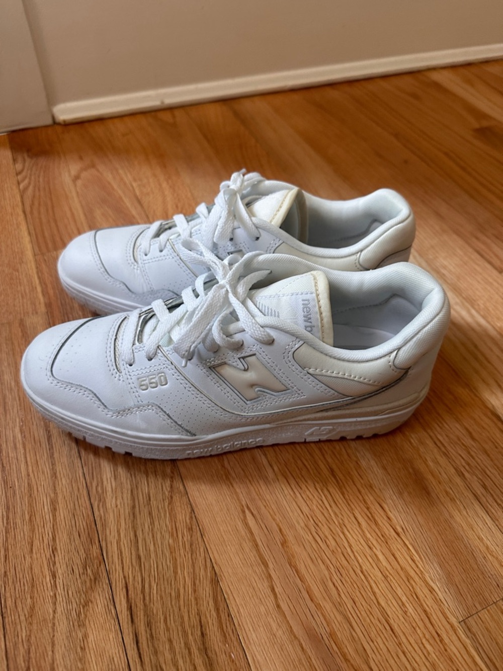 New Balance 550 White Leather Athletic Sneakers